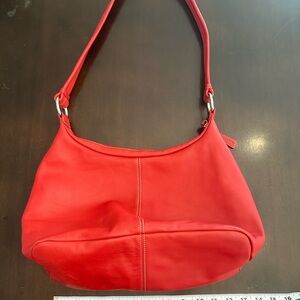 M. London Red Leather Shoulder Bag EUC statement